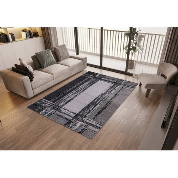 Borough Wharf Keshia Grey/Black Rug | Wayfair.co.uk